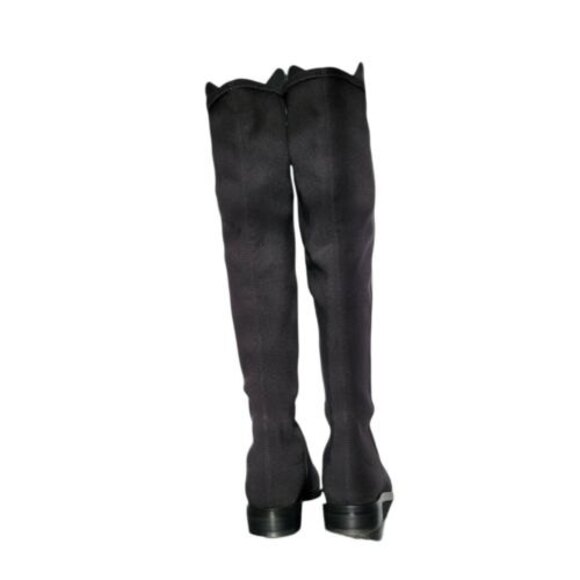 Stuart Weitzman Black Suede Over The Knee Boots w/Logo size Womens 7.5 in Keelan - Picture 7 of 12